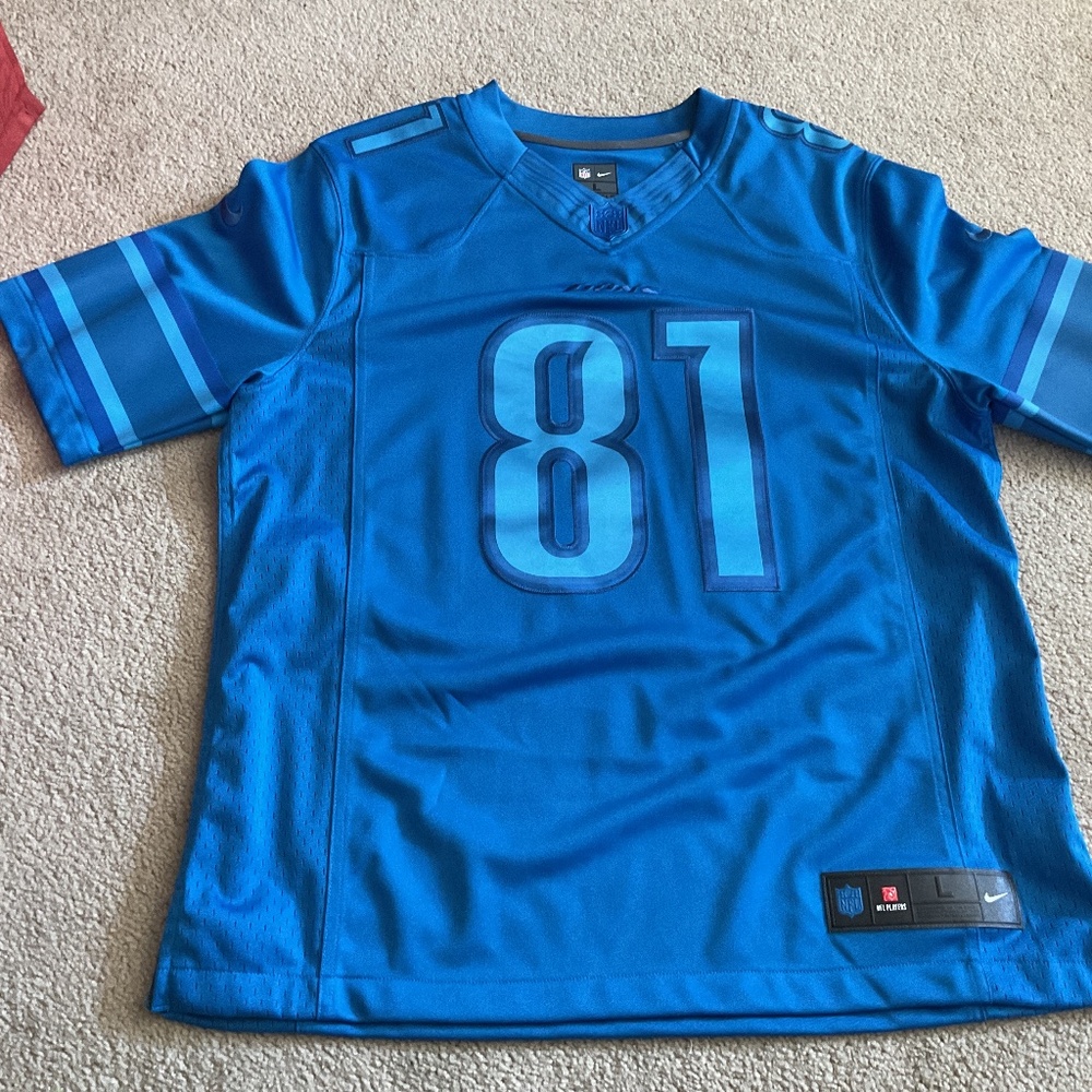 Nike Detroit Lions #81 Johnson Football Jersey Blue Out Megatron